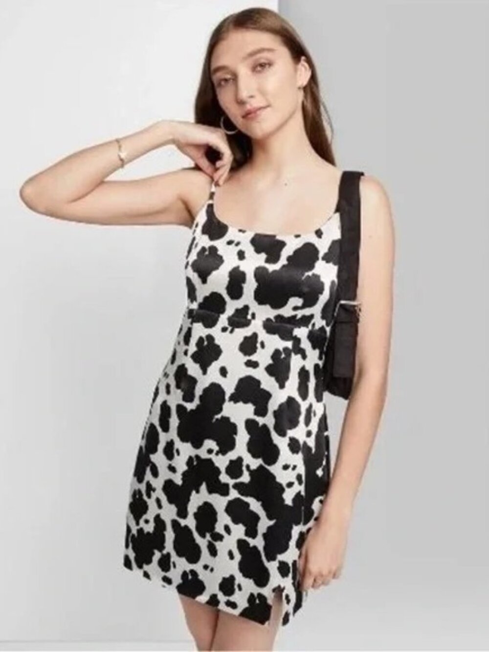 Wild fable Black and White Cow Print Mini Dress